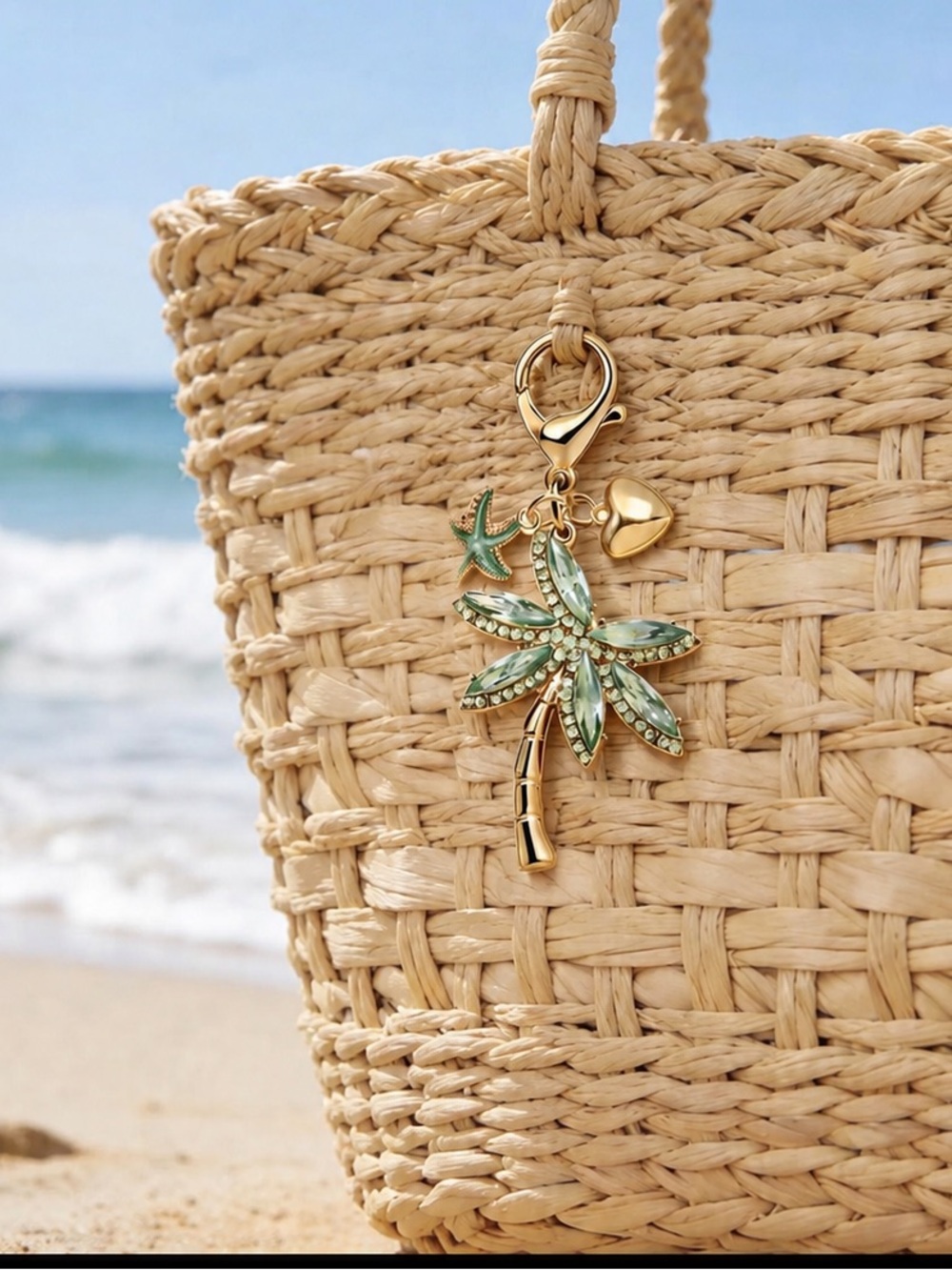 Gold Palm Tree Keychain/Bag Charm